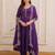 Splendid Purple Thread Work Chanderi Festive Wear Anarkali Suit