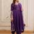Splendid Purple Thread Work Chanderi Festive Wear Anarkali Suit