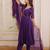 Splendid Purple Thread Work Chanderi Festive Wear Anarkali Suit