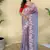 Purple Color  multithread embroidery Work art silk saree