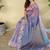 Purple Color  multithread embroidery Work Silk Saree
