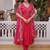 Attractive Pink Bead Work Chanderi Wedding Wear Anarkali Suit