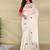 Cream Color  machine woven embroidery Work Silk Saree 