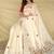 Cream Color  machine woven embroidery Work Silk Saree 