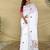 White Color  machine woven embroidery Work Silk Saree 