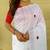 White Color  machine woven embroidery Work Silk Saree 