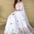 White Color  machine woven embroidery Work Silk Saree 