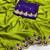 Parrot Green  Color Embroidery and zari work Silk Saree