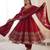 Maroon Roman Silk Embroidered Sequence Anarkali Set with Dupatta