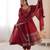 Maroon Roman Silk Embroidered Sequence Anarkali Set with Dupatta