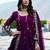 Fantastic Wine Embroidered Georgette Wedding Wear Gown With Dupatta