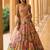 Multicolor Floral Georgette Lehenga Set with Embroidered Blouse and Soft Net Dupatta