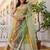 Multicolor Embroidered Georgette Lehenga Choli with Green Net Dupatta
