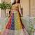 Multicolor Embroidered Georgette Lehenga Choli with Green Net Dupatta
