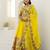 Yellow Organza Floral Embroidered Lehenga with Blouse & Dupatta Set