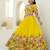 Yellow Organza Floral Embroidered Lehenga with Blouse & Dupatta Set
