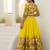 Yellow Organza Floral Embroidered Lehenga with Blouse & Dupatta Set