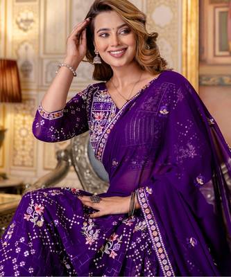 purple georgette lehenga choli with sequin embroidery 4