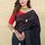 Black Color  machine - woven jaal and floral butti embroidery Silk Saree