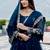 Classic Teal Blue Sequins Georgette Festive Wear Gown With Dupatta