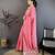 pink vichitra silk animal motifs foil print sequin & zari embroidery work bandhani saree