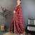 maroon vichitra silk animal motifs foil print sequin & zari embroidery work bandhani saree