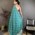 rama green vichitra silk animal motifs foil print sequin embroidery work bandhani saree
