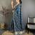 blue vichitra silk animal motifs foil print sequin & zari embroidery work bandhani saree