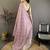 lavender vichitra silk animal motifs foil print sequin embroidery work bandhani saree