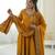 Mustard Roman Silk Embroidered Sequence Anarkali Set with Dupatta