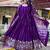 Stunning Purple Sequins Georgette Evening Wear Gown With Dupatta