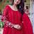 Lovely Red Sequins Georgette Engagement Wear Gown With Dupatta