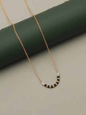 minimal gold plated beaded mangalsutra for women 2