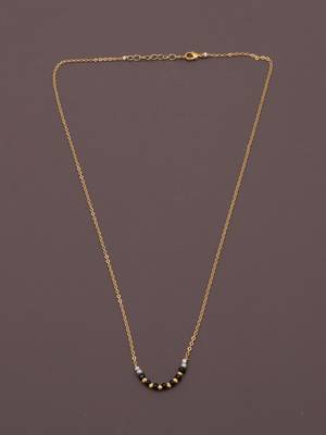 minimal gold plated beaded mangalsutra for women 3