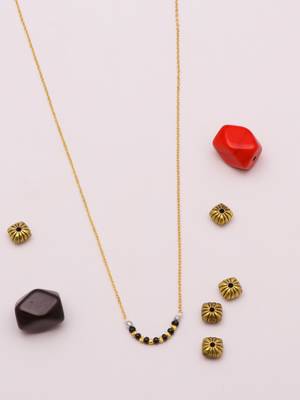 minimal gold plated beaded mangalsutra for women 4