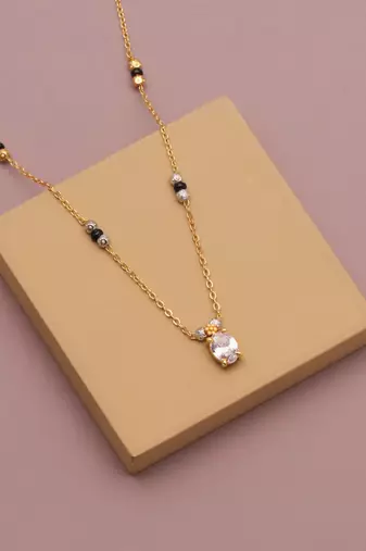 Traditional  gold plated diamond  mangalsutra