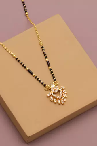 Traditional  gold plated diamond  mangalsutra