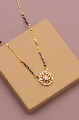 Traditional  gold plated diamond  mangalsutra