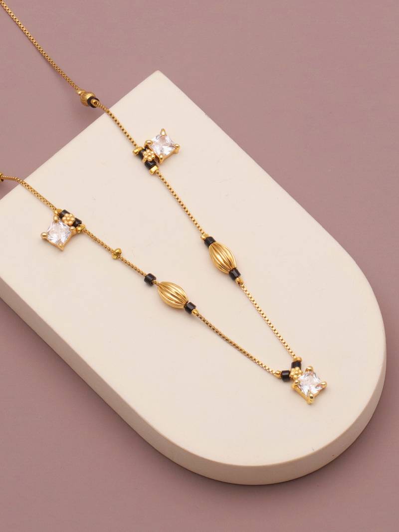 Traditional  gold plated diamond  mangalsutra