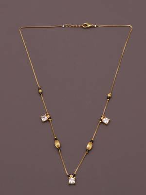 minimal gold plated crystal mangalsutra chain for women 3