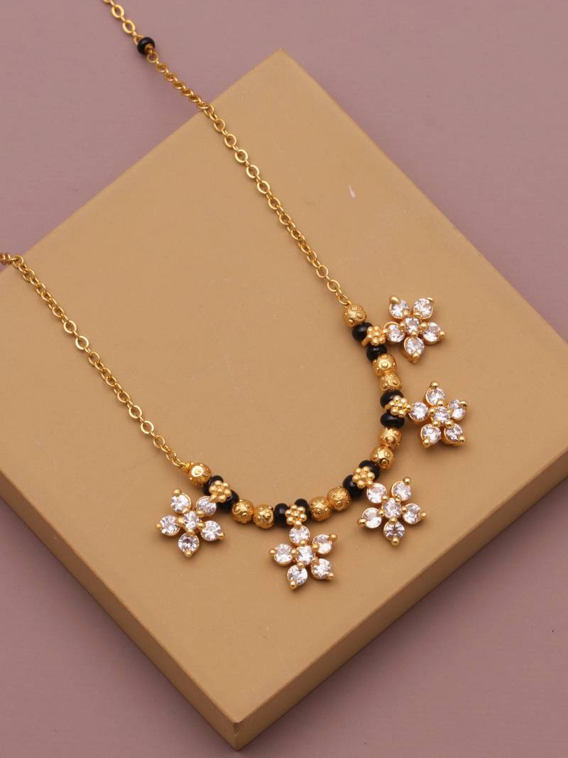 Traditional  gold plated diamond  mangalsutra