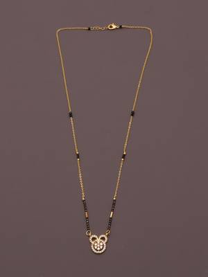 gold plated floral crystal mangalsutra for women 3