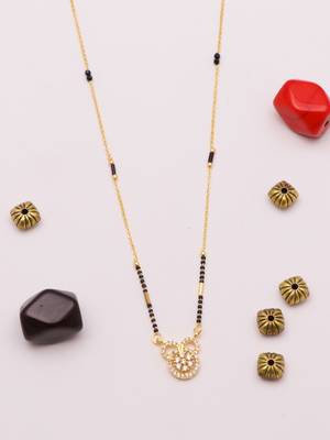 gold plated floral crystal mangalsutra for women 4