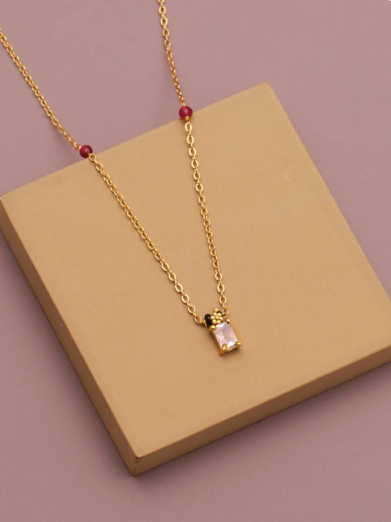 Traditional  gold plated diamond  mangalsutra
