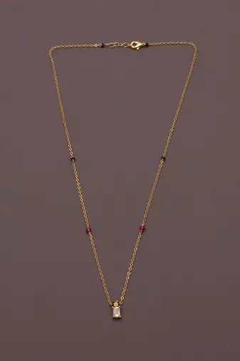 gold plated crystal pendant mangalsutra for women