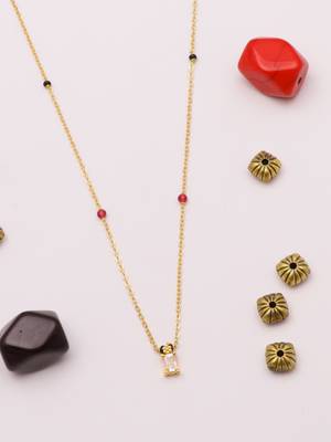 gold plated crystal pendant mangalsutra for women 4