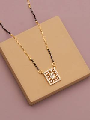 gold plated diamond pendant mangalsutra for women 1