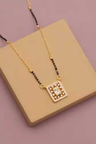 Traditional  gold plated diamond  mangalsutra