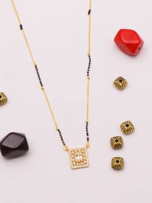 gold plated diamond pendant mangalsutra for women 4