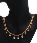 gold plated heart crystal drop necklace for women